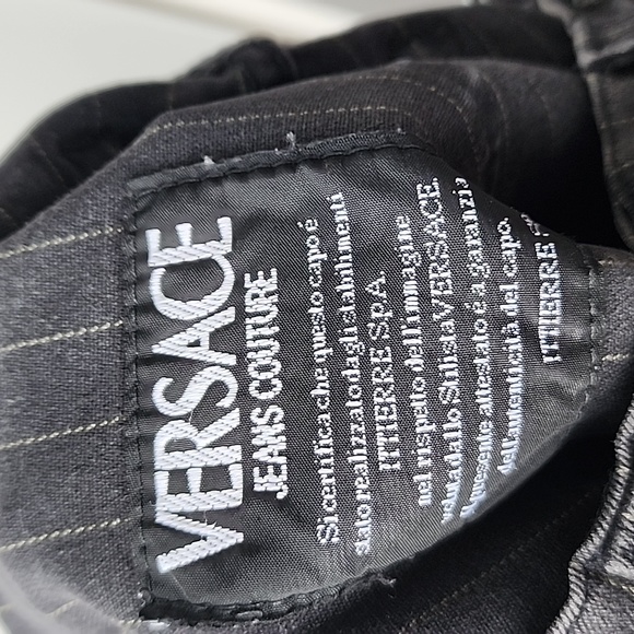 Vintage Versace Jeans Couture Pinstripe High Waisted Jeans - Picture 9 of 11